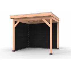 Douglas overkapping, 300 x 250 cm, met achterwand en zijwand, Westwood Comfort Zwart