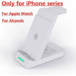 30W 3 In 1 Draadloze Oplader Standaard geschikt voor Iphone 14 12 - Apple Watch - Snel Opladen Dock Station- Wit