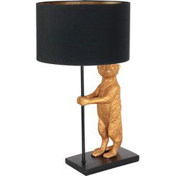 Anne Lighting - tafellamp - Animaux - zwart - metaal stof - Ø 30cm - E27 - 7202ZW