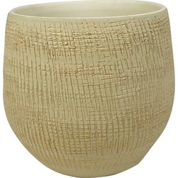 Steege Plantenpot - keramiek - beige - 18 x 16 cm - Plantenpotten