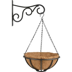 Hanging basket 30 cm met muurhaak - metaal - complete hangmand set - Plantenbakken