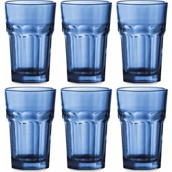 6x Sap/water glazen basic 300 ml blauw - Drinkglazen