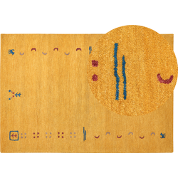AKALAN - Modern vloerkleed - Geel - 140 x 200 cm - Wol