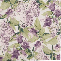 Clayre & Eef Servetten Papier Set van 20 33x33 cm Wit Paars Bloemen