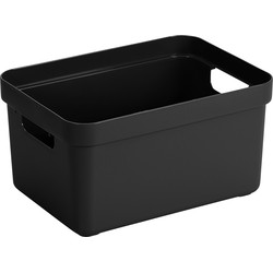 Zwarte opbergboxen/opbergmanden 13 liter kunststof - Opbergbox