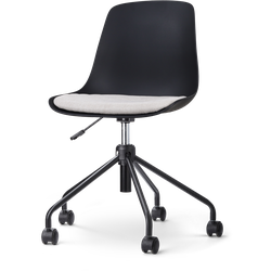 Nout-Liv bureaustoel zwart met beige zitkussen - zwart onderstel