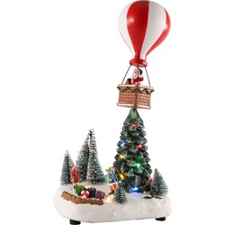 Kerstscene met luchtballon LED 35,5cm