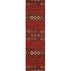Safavieh Boho Chic Geweven Vloerkleed voor Binnen, Amsterdam Collectie, AMS108, in Terracotta Rood & Multi, 69 X 244 cm