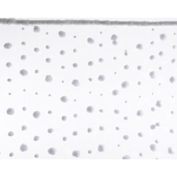 Decoris sneeuwballen gordijn met druppels - wit - 90 x 200 cm - Decoratiesneeuw