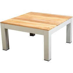 Midori coffee table 77,5x77,5 cm aluminium salix/teak