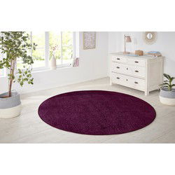 Rond Laagpolig Effen Uni Vloerkleed - Nasty - Blackberry - 200cm rond Ø