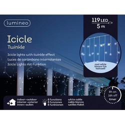 2x stuks ijspegelverlichting LED koud wit 119 lampjes - Kerstverlichting lichtgordijn