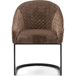 Riviera Maison Lincoln Dining Armchair, velvet III, golden mink