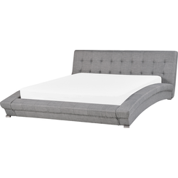 Beliani LILLE - Tweepersoonsbed-Zilver-Polyester