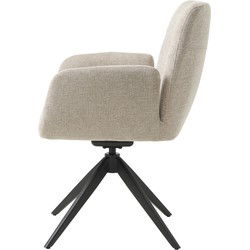 Eetkamerstoel Beige Metaal - 57,5x62x88cm - Roxana