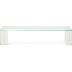 Kave Home - Adularia salontafel van doorzichtig gehard glas 140 x 60 cm