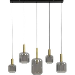 Light & Living - hanglamp - Lekar - brons - glas smoke glas - design lamp - E27 - 2946284