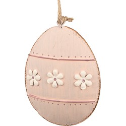 Clayre & Eef Paashanger Ei 8 cm Roze IJzer Ovaal Decoratie Hanger