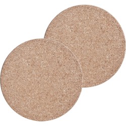 Zeller pannenonderzetters rond - 3x - kurk - D30 cm - Pannen/schalen - Panonderzetters
