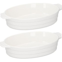 2x Ovenschalen ovaal keramiek 31 cm - Ovenschalen