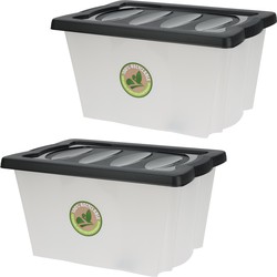 5x Stuks Opberg boxen/dozen - kunststof - 20 liter - 43 x 33 x 24 cm - Opbergbox