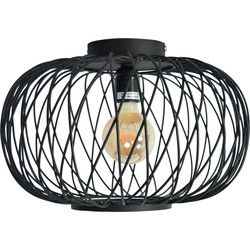 Plafondlamp Twist Large Ø37x24 - Metaal - Zwart