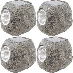 4x Buitenlamp/tuinlamp steen 10 cm - Grondspotjes