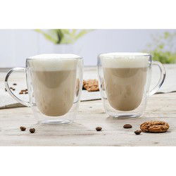 4x Dubbelwandige koffie/espresso/whiskey glazen transparant 270 ml - Koffie- en theeglazen