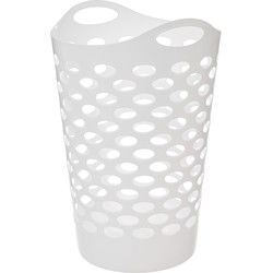 5Five Flexibele wasmand/opbergmand - rond - wit - 75 liter - Wasmanden