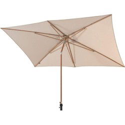 Azzurro 200 x 300 cm zand met houtlook frame parasol 4SO