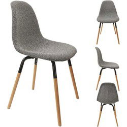 Eetkamerstoelen Phenix Set van 4 stuks - Eettafelstoel - Donkergrijs