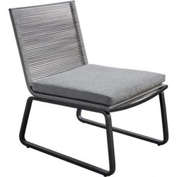 Kome lounge chair alu black/rope dark grey/kurai