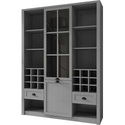 Meubella - Buffetkast Parello 9 - Grijs - 140 cm