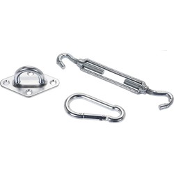 Schaduwdoek ophangaccessoires - 3 delig - metaal - Schaduwdoeken