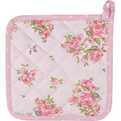 Clayre & Eef Pannenlap Roze Katoen Rozen