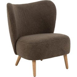 Fauteuil Bruin Stof - Zithoogte 45cm - 71x75x80cm - Ellie