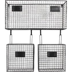 Clayre & Eef Wandrek  56x12x65 cm Zwart Ijzer Muurrek