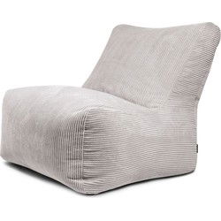 Nordura Seat: loungekussen/ zitzak wit/grijs rib 105 cm - met vulling - binnen & buiten