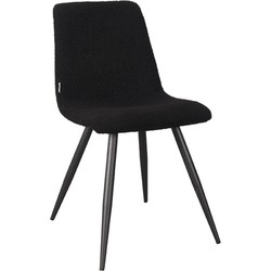 LABEL51 Eetkamerstoel Jep - Zwart - Teddy - Black Frame