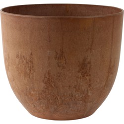 Bloempot/plantenpot van gerecycled kunststof terra bruin D28 en H24 cm - Plantenpotten