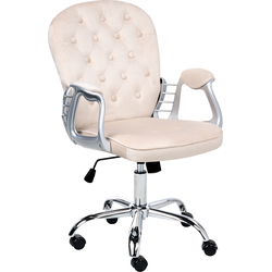 Beliani PRINCESS - Bureaustoel-Beige-Fluweel