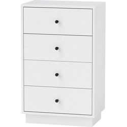 4goodz Ladenkast met 4 Laden 29x47x 79 cm - Wit
