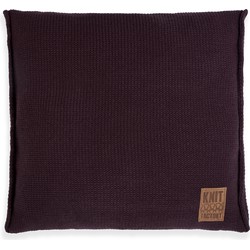 Knit Factory Uni Sierkussen - Aubergine - 50x50 cm - Inclusief kussenvulling