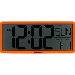 Wandklok Retro LCD - Oranje - 34.8x2.7x14.8cm