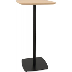 Hoge tafel 'PATATI' in hout met natuurlijke afwerking en zwart metaal - 60X60 CM