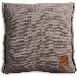 Knit Factory Uni Sierkussen - Taupe - 50x50 cm - Inclusief kussenvulling