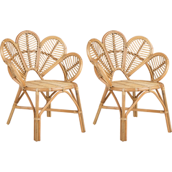FLORENTINE II - Fauteuil set van 2 - Natuurlijk - Rotan