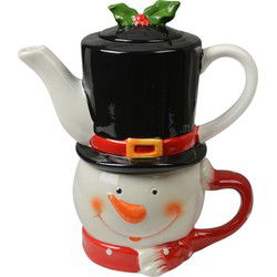 Clayre & Eef Tea for One Sneeuwpop 525 ml Wit Keramiek