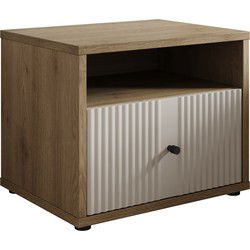 Meubella - Nachtkastje Riggs - Beige - 55 cm