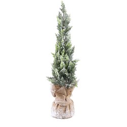 PTMD Abies Kunstkerstboom Jute Zak - H61 x Ø22 cm - PE - Besneeuwd